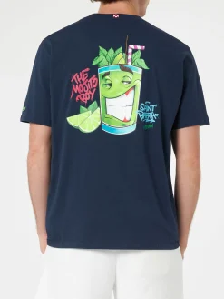 T-shirt da uomo in cotone con stampa piazzata Cryptopuppets Mojito davanti e dietro | EDIZIONE SPECIALE CRYPTOPUPPETS