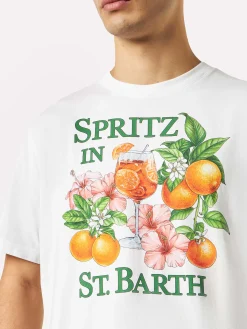 T-shirt da uomo in cotone con stampa colorata