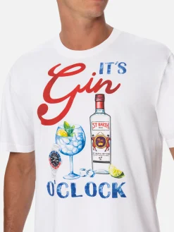 T-shirt da uomo in cotone con stampa piazzata It's Gin o'clock
