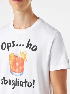 T-shirt da uomo in cotone con stampa bevanda Sbagliato