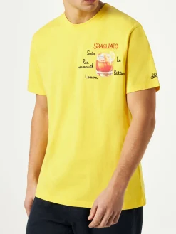 T-shirt da uomo in cotone con stampa bicchiere Sbagliato