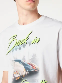 T-shirt da uomo in cotone con stampa Back in Saint Barth