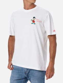 T-shirt da uomo in cotone con stampa e ricamo Paperoni | ©EDIZIONE SPECIALE DISNEY