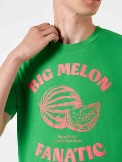 T-shirt da uomo in cotone con stampa Anguria
