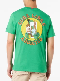 T-shirt da uomo in cotone con stampa Cuba Libre addicted