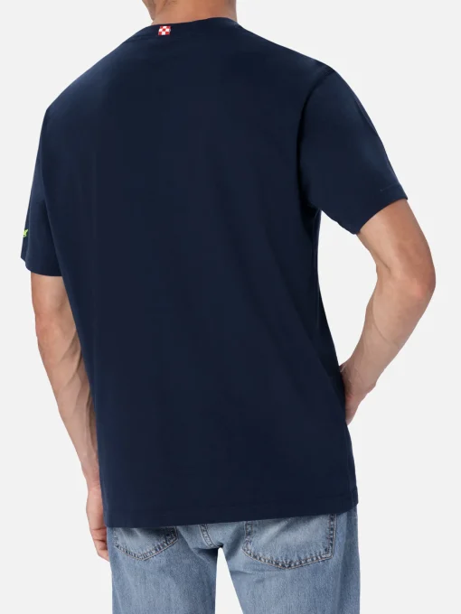 T-shirt da uomo in cotone con stampa piazzata e ricamo Lodola | MARCO LODOLA EDIZIONE SPECIALE