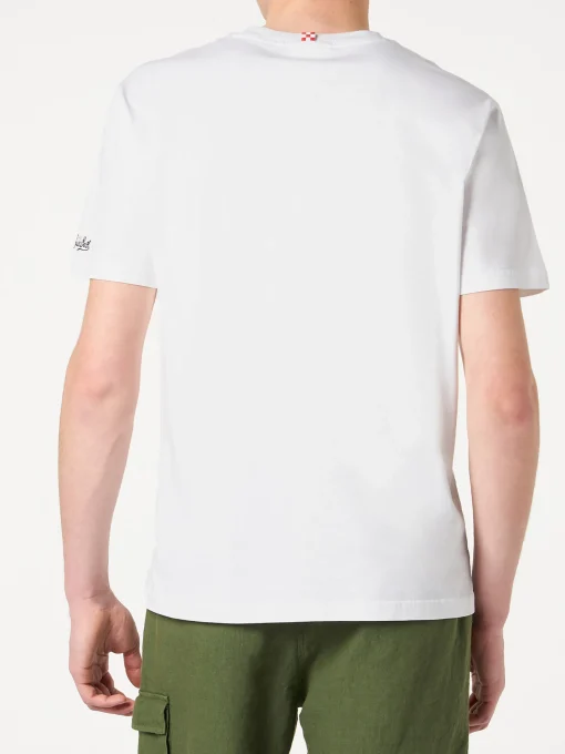 T-shirt da uomo in cotone con stampa Back in Saint Barth