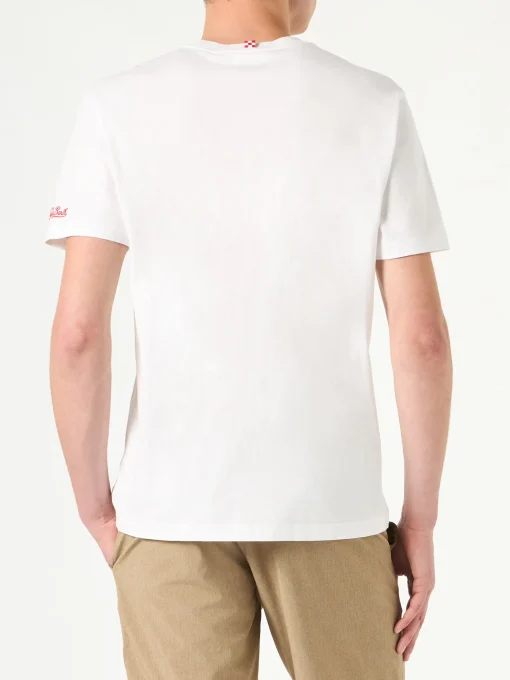 T-shirt da uomo in cotone con stampa Mykonos