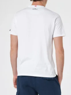 T-shirt da uomo in cotone Blanche con taschino stampato Simpsons | EDIZIONE SPECIALE I SIMPSON