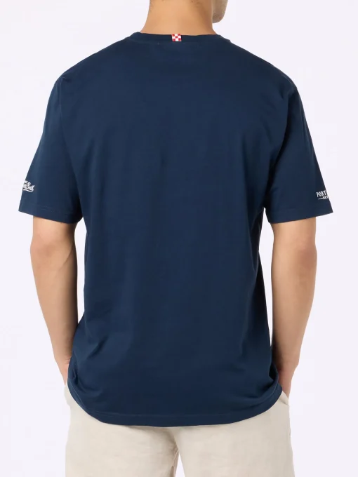 T-shirt da uomo in cotone con stampa piazzata Portofino Bay Martini | PORTOFINO DRY GIN EDIZIONE SPECIALE