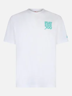 T-shirt da uomo in cotone con stampa piazzata Spiaggina davanti e dietro | FIAT 500 EDIZIONE SPECIALE
