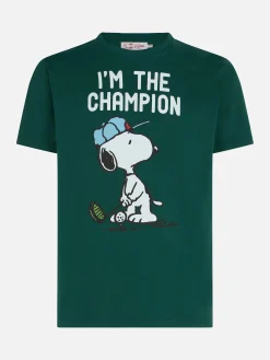 T-shirt da uomo in cotone trattamento vintage con stampa Snoopy | SNOOPY - EDIZIONE SPECIALE PEANUTS™