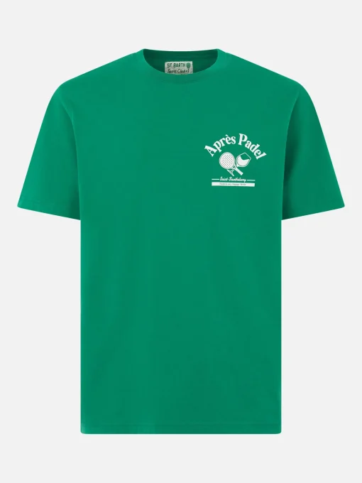 T-shirt da uomo in cotone pesante con stampa padel