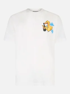 T-shirt da uomo in cotone con stampa piazzata fronte e retro Cryptopuppets Ducky Bollicine | EDIZIONE SPECIALE CRYPTOPUPPETS