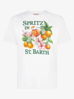 T-shirt da uomo in cotone con stampa colorata