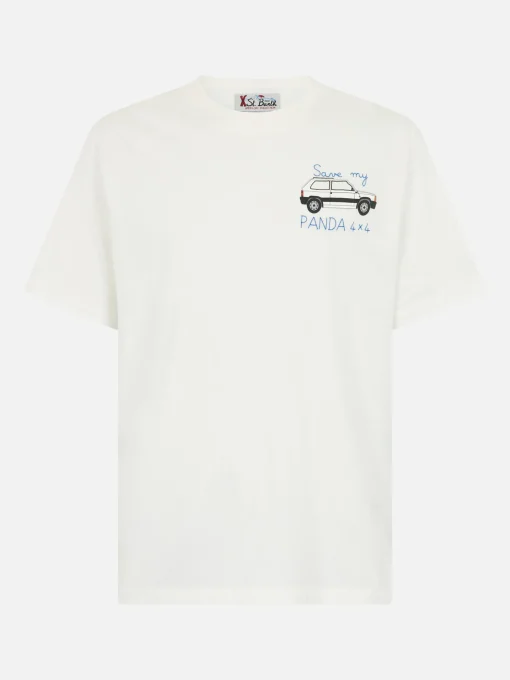 T-shirt da uomo in cotone pesante Arnott con ricamo Save my Panda 4x4 | FIAT PANDA SPECIAL EDITION