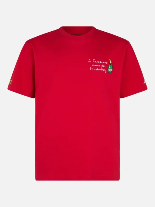 T-shirt da uomo in cotone pesante Arnott con ricamo A Capodanno siamo dai Furstenberg | VACANZE DI NATALE EDIZIONE SPECIALE