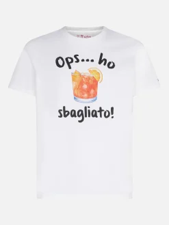T-shirt da uomo in cotone con stampa bevanda Sbagliato