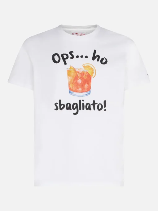 T-shirt da uomo in cotone con stampa bevanda Sbagliato