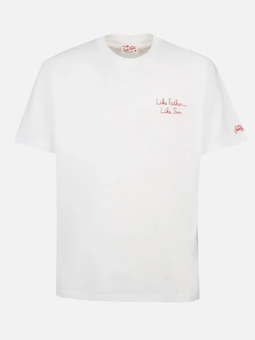 T-shirt da uomo in cotone con ricamo frontale The Simpsons e stampa sul retro | EDIZIONE SPECIALE SIMPSON