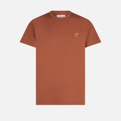 T-shirt da uomo in cotone marrone