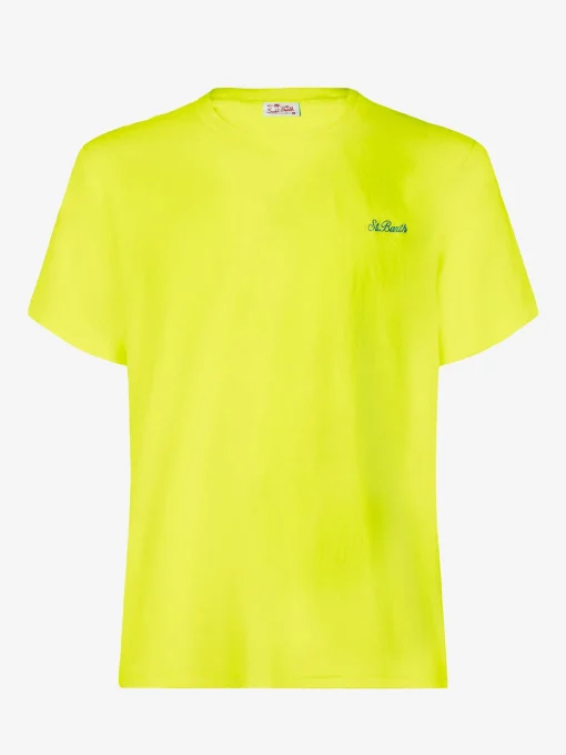 T-shirt da uomo in cotone giallo