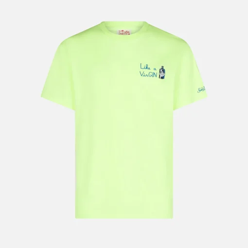 T-shirt da uomo in cotone con ricamo like a VirGIN