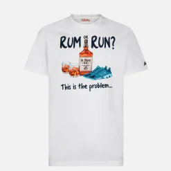 T-shirt da uomo in cotone con stampa Rum or Run