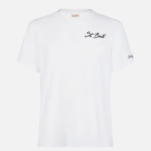 T-shirt da uomo in cotone con stampa St. Barth surf
