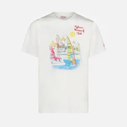 T-shirt da uomo in cotone con stampa Mykonos