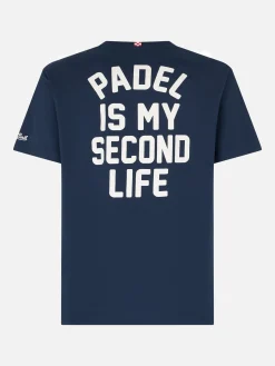 T-shirt da uomo in cotone pesante con stampa Padel