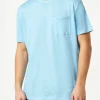 T-shirt da uomo in jersey di lino azzurro