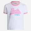T-shirt girocollo da bambina in jersey di cotone Elly con stampa Barbie Saint Barth | EDIZIONE SPECIALE BARBIER