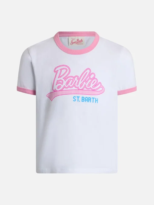 T-shirt girocollo da bambina in jersey di cotone Elly con stampa Barbie Saint Barth | EDIZIONE SPECIALE BARBIER