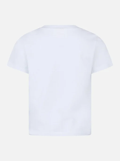 T-shirt girocollo da bambina Elly in jersey di cotone con ricamo mood Vacay