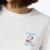 T-shirt girocollo in jersey di cotone rosa da donna Emilie con ricamo Snoopy St. Barth Padel Club | EDIZIONE SPECIALE SNOOPY PEANUTS