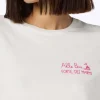 T-shirt girocollo in jersey di cotone da donna Emilie con stampa Baciami alle Boe | ALLE BOE SPECIAL EDITION