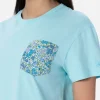 T-shirt girocollo in jersey di cotone da donna Emilie Joanna Luise con tasca patch | REALIZZATA CON TESSUTO LIBERTY