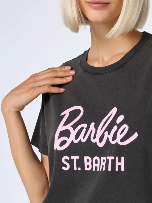 T-shirt girocollo in jersey di cotone da donna Emilie con stampa Barbie St. Barth | BARBIE SPECIAL EDITION
