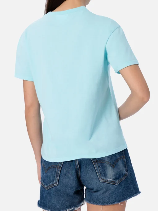 T-shirt girocollo in jersey di cotone da donna Emilie Joanna Luise con tasca patch | REALIZZATA CON TESSUTO LIBERTY
