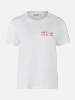 T-shirt girocollo in jersey di cotone da donna Emilie con stampa Baciami alle Boe | ALLE BOE SPECIAL EDITION
