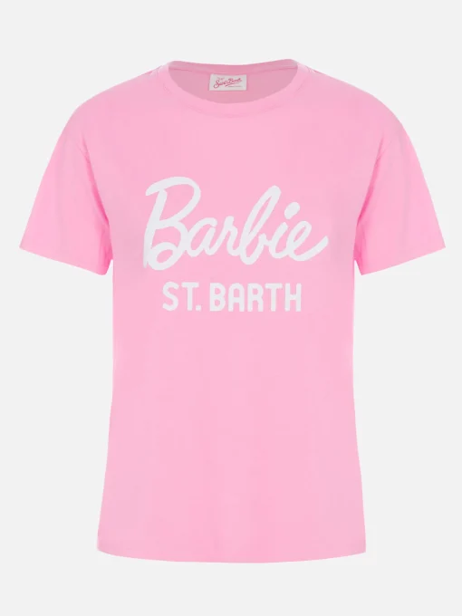 T-shirt girocollo in jersey di cotone da donna Emilie con stampa Barbie St. Barth | BARBIE SPECIAL EDITION
