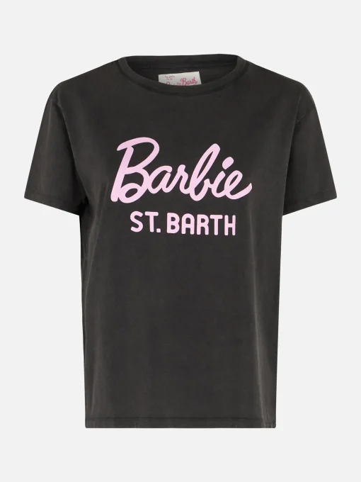 T-shirt girocollo in jersey di cotone da donna Emilie con stampa Barbie St. Barth | BARBIE SPECIAL EDITION