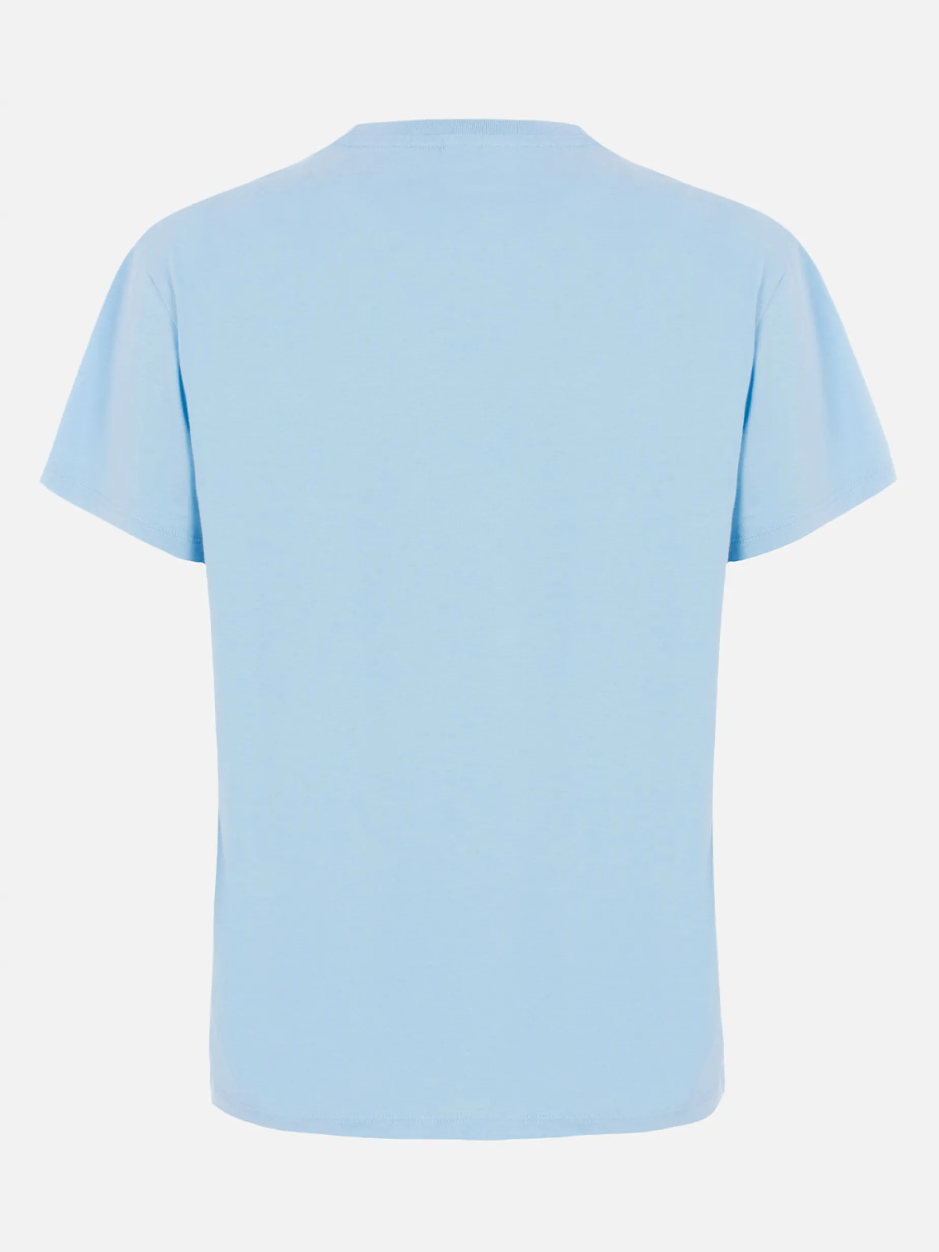 T-shirt girocollo in jersey di cotone azzurro chiaro da donna Emilie