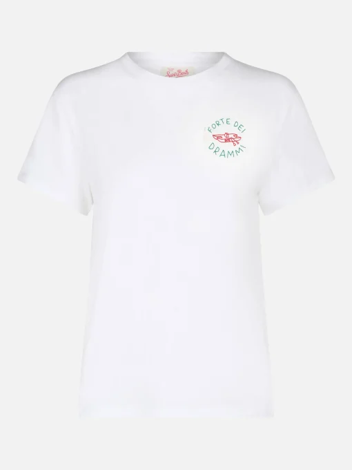T-shirt in cotone con ricamo "Forte dei Drammi" | EDIZIONE SPECIALE INSULTI LUMINOSI