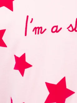 T-shirt rosa a maniche lunghe da bambina Penny con ricamo I'm a star