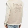 Woman mutton-like vest with Saint Barth back print
