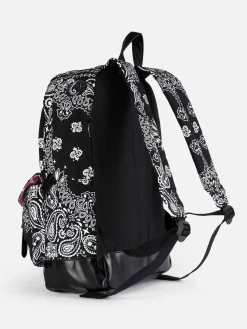 Zaino in tela Cody con stampa bandana nera